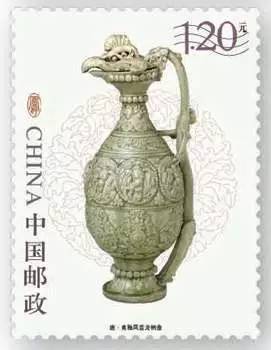 (6-3)T 唐·青釉鳳首龍柄壺 1.20元