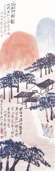 白石草堂圖 齊白石 紙本設(shè)色 軸 99.3×33cm 無年款 故宮博物院藏