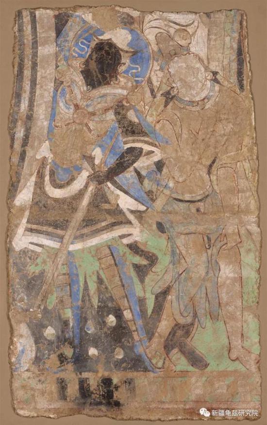 金剛力士和天人 克孜爾第4窟甬道側(cè)壁 現(xiàn)藏俄羅斯國(guó)立艾爾米塔什博物館