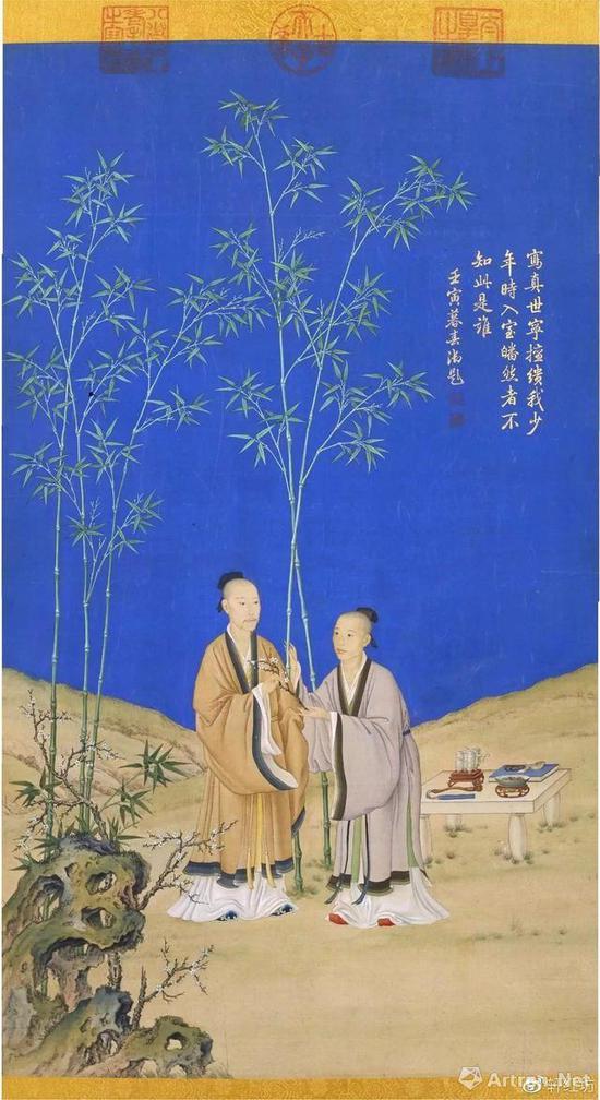 郎世寧 平安春信圖軸