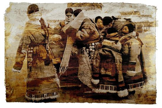 李小可 《途中》絲網(wǎng)版畫 2009年 64×94cm