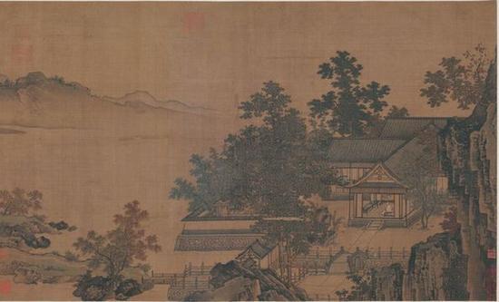 劉松年(南宋)《四景山水圖卷》之秋景