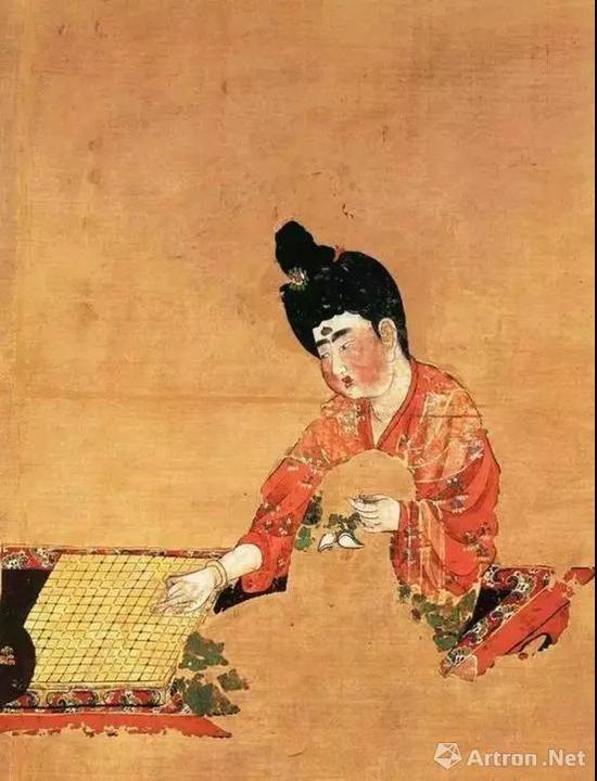 唐《弈棋仕女圖》局部