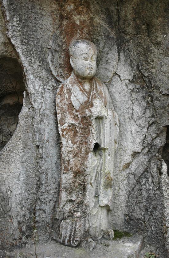 飛來峰高僧取經(jīng)組雕第46龕“唐三藏玄奘法師”