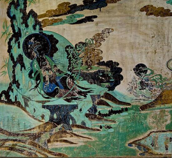 榆林窟第二窟西壁北側(cè)水月觀音圖(復(fù)制品) 謝繼勝拍攝