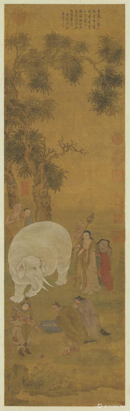 趙孟頫 浴象圖 現(xiàn)藏于臺北故宮博物院